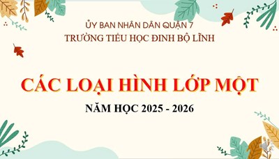 Các loại hình đăng kí học Lớp Một năm học 2025-2026