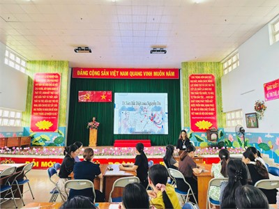 Trường Tiểu học Lê Văn Tám đẩy mạnh tuyên truyền kỷ niệm 260 năm ngày sinh đại thi hào Nguyễn Du