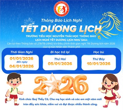 Thông báo: Lịch nghỉ Tết dương lịch 2026