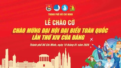 Lễ chào cờ chào mừng Đại hội Đại biểu toàn quốc lần thứ XIV của Đảng